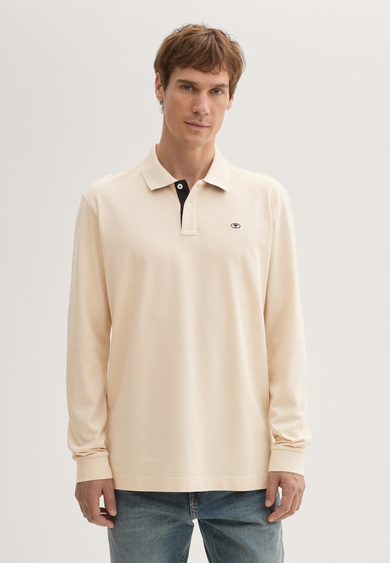 TOM TAILOR BASIC WITH CONTRAST - Polo - smooth light sand