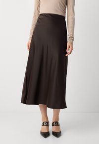 Lindex MARIA - A-linjekjol - dark brown