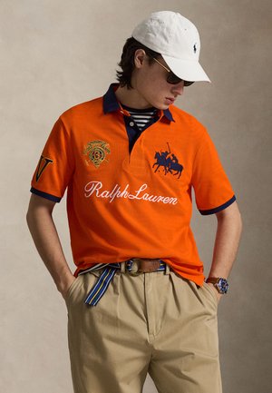 CLASSIC FIT CREST MESH POLO SHIRT - Poloshirts - sailing orange