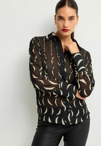 Next LONG SLEEVE SHEER - Skjortebluser - monochrome moon print