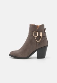 Cowboy/biker ankle boot - taupe