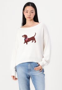 Hollister Co. SLOUCHY AMERICANA GRAPHIC - Džemperis - white