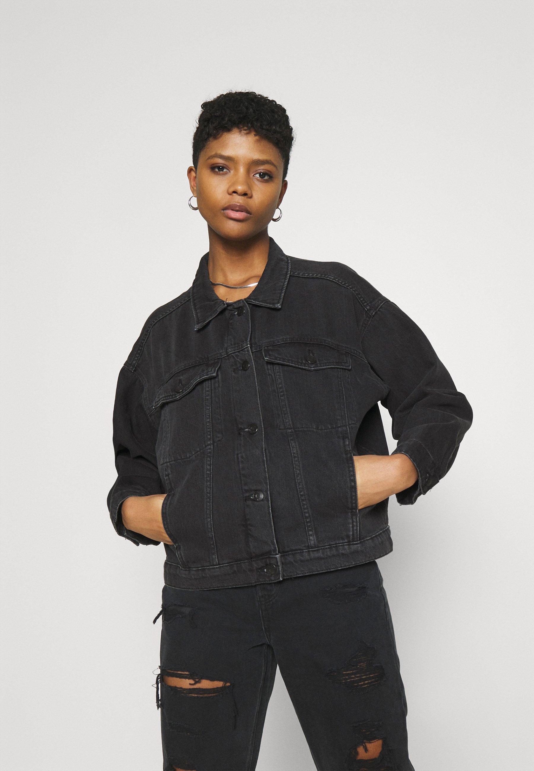 monki black denim jacket|OFF 67 