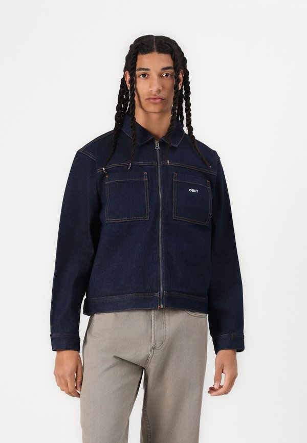 ICON HARDWORK ZIP UP JACKET - Denim jacket - rinse indigo3