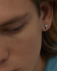 HEART STUDS - Korvakorut - silver-coloured