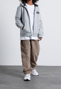 Quiksilver BEST WAVE SHERPA YOUTH - Felpa con zip - light grey heather