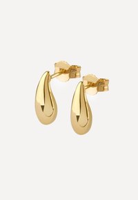 Boucles d'oreilles en or en forme de goutte lisse avec une finition polie et un système de fixation sécurisé. Design simple et élégant.