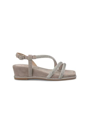 Sandalen met plateauzool - marrón topo