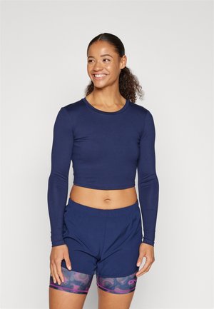 ONPCALZ CROP TRAIN BRA TOP - Långärmad tröja - maritime blue