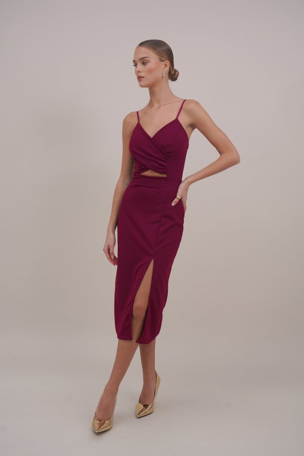 TINA CUT OUT DRESS - Cocktail dress / Party dress - aubergine4