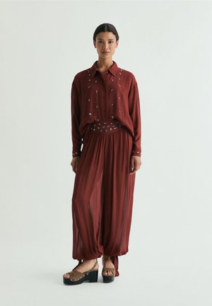 Scalpers, EMB YOKE - Camicia - terracotta
