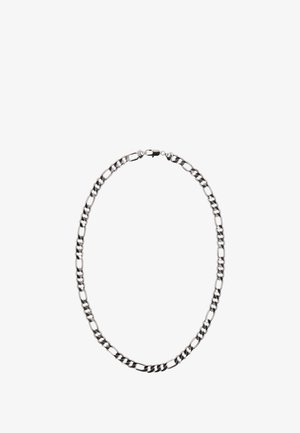 Ezüst lánc nyaklánc váltakozó lapos és kerek szemekkel. Simára polírozott felület, biztonságos zár. A fényes felület kiemeli a dizájnt.