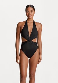 Lauren Ralph Lauren CUTOUT TWIST HALTER 1PC - Maudymosi kostiumėlis - black