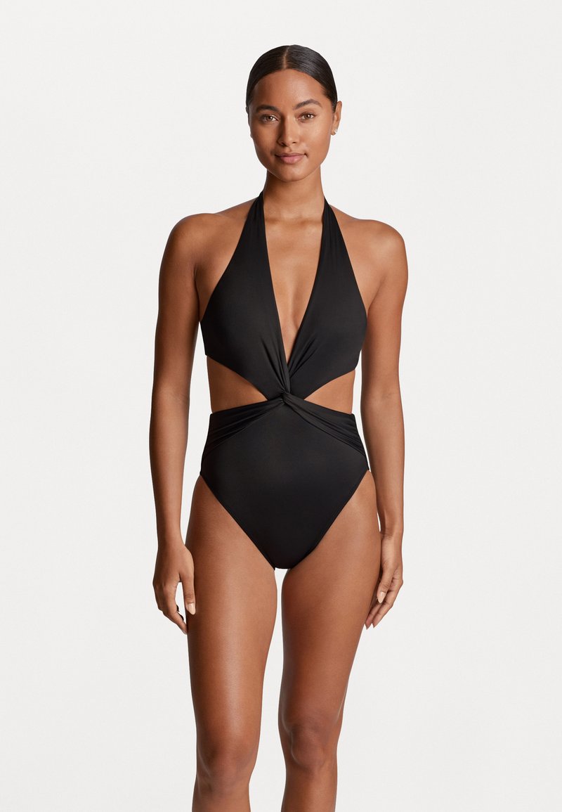 Lauren Ralph Lauren CUTOUT TWIST HALTER 1PC - Maudymosi kostiumėlis - black