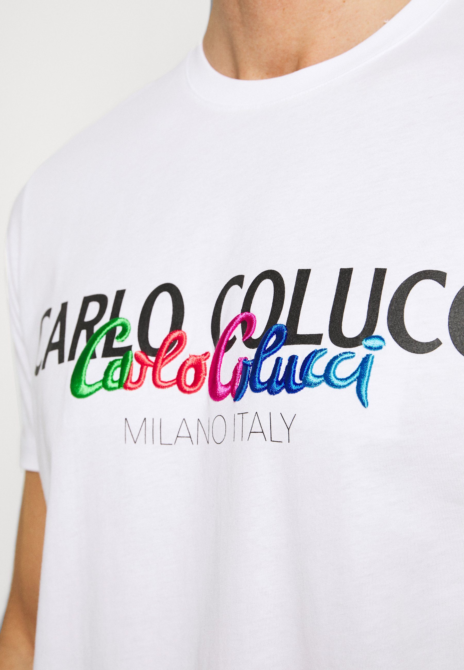 Carlo Colucci PRIDE SHIRT T shirts med print weiss Carlo Colucci Poloskjorter - weiss