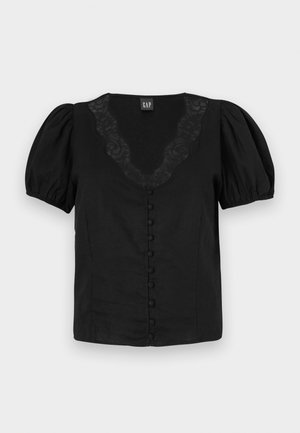 GAP V NECK LACE TRIM - Blouse - true black