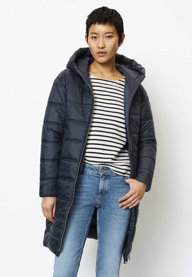 Marc O'Polo PADDED DOUBLE STITCHING WITH HOOD WELT POCKETS Z - Téli kabát - deep blue sea