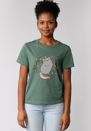 UNICORN CAT - T-shirt imprimé - green bay