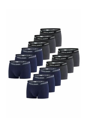 Boxershortset met twee tinten donkerblauw en grijze stoffen. Elastische taillebanden met het "JACK & JONES" logo. Multiverpakking van twaalf.