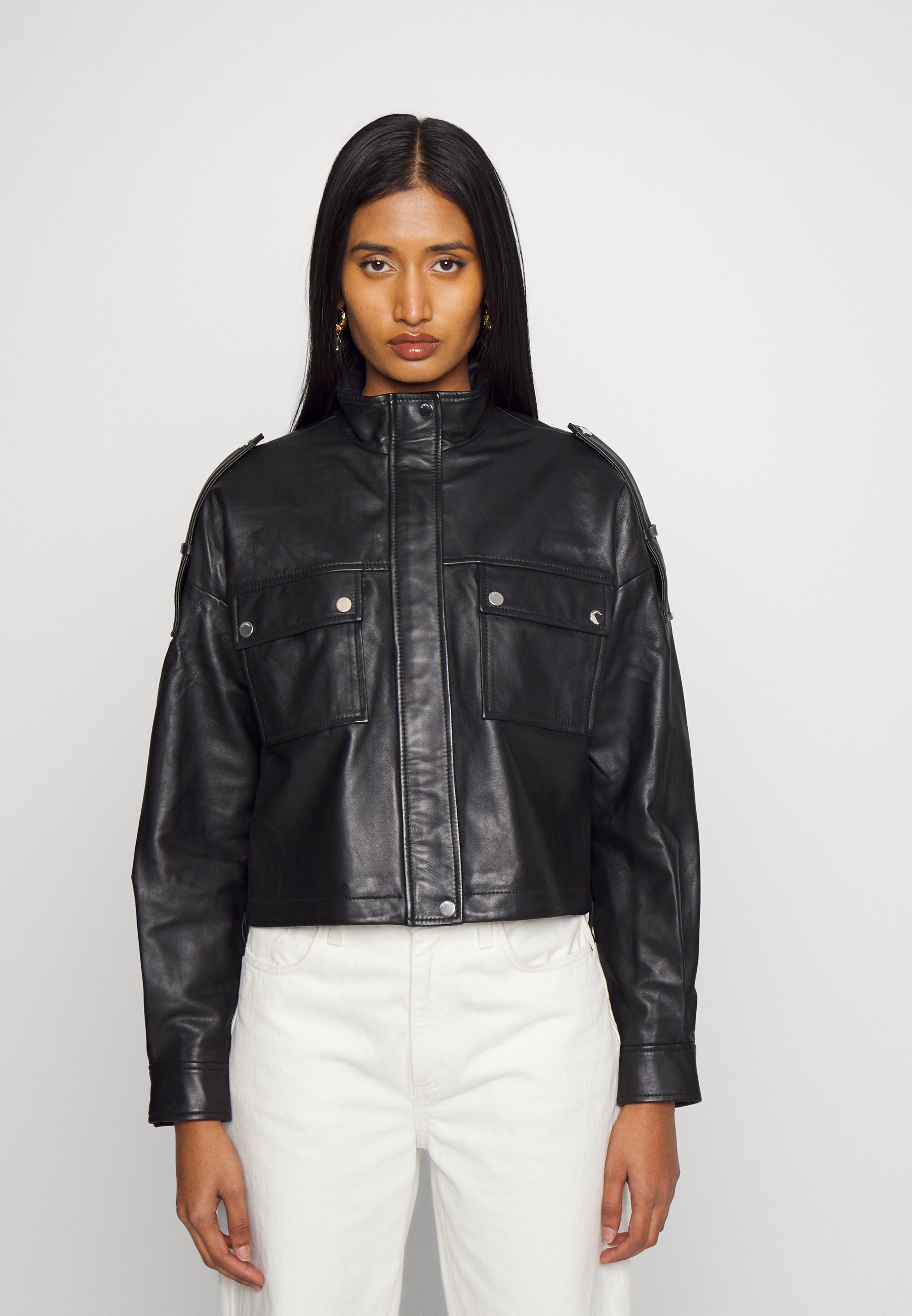 topshop western pu jacket