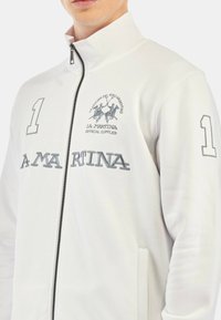 La Martina Felpa con zip - weiss