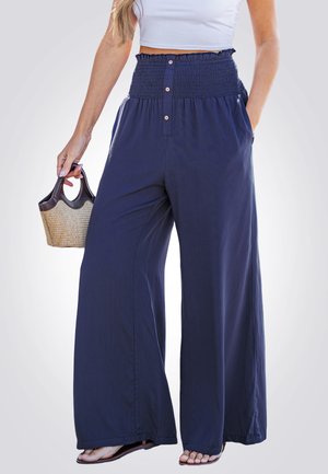 Cupshe BREEZY WIDE-LEG - Broek - dark blue
