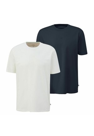 KURZARM MIT RUNDHALS-AUSSCHNITT 2ER PACK - T-Shirt basic - weiß   navy