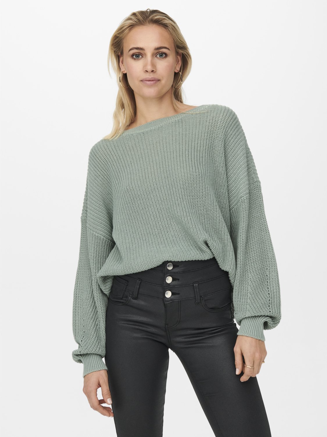ONLY ONLHILDE LIFE - Trui - jadeite/lichtblauw - Zalando.nl