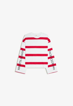 Bershka, LONG SLEEVE STRIPED - TSHIRT - Maglietta a manica lunga - red
