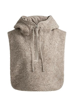 OYSHO, FAUX-SHEARLING HOODED GILET - Veste sans manches - mink melange