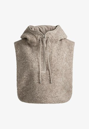 OYSHO, FAUX-SHEARLING HOODED GILET - Veste sans manches - mink melange