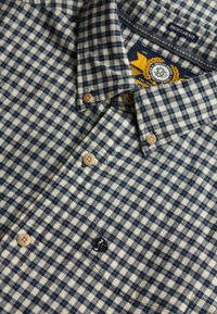 CHECK OXFORD  - Camicia - ecru blue micro grid
