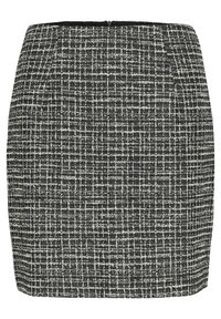 MILLIE  - sukňa v tvare A - black/white boucle check