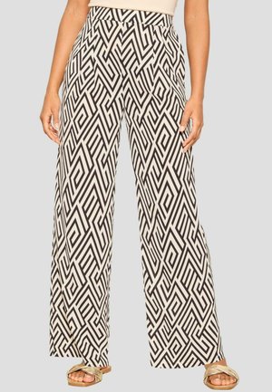 WIDE TEXTURED - Tygbyxor - black white