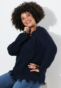 Angel of Style WITH FRINGES AND LONG SLEEVES - Trui - dark blue