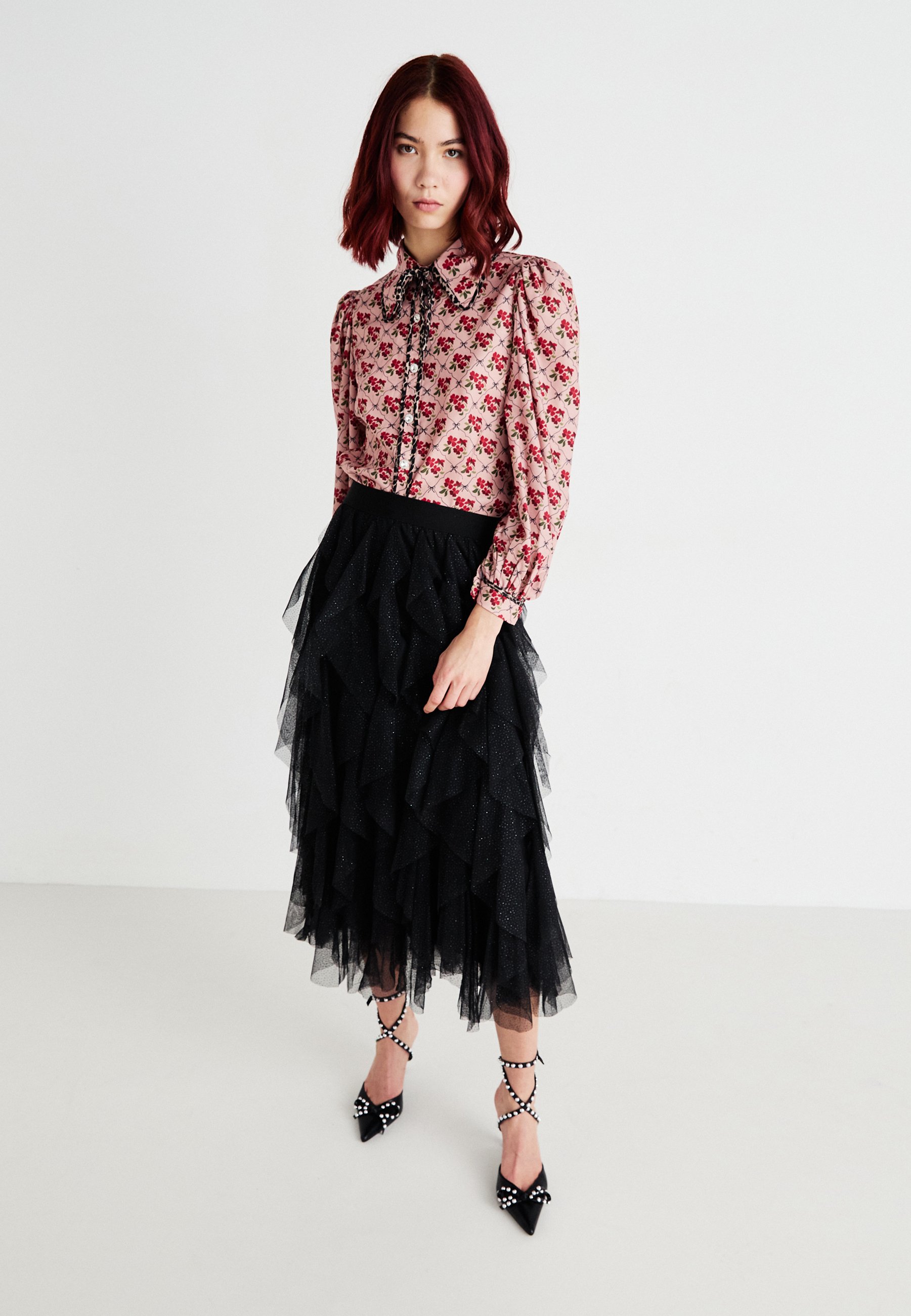 Sister Jane LATTICE BLOUSE - Button-down blouse - pink/light