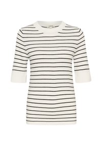 SPINA - Potiskana majica - broken white w black stripe