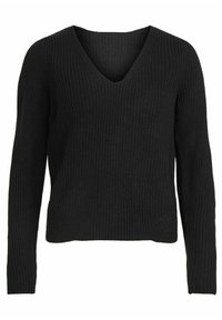 VILA Stickad tröja - black