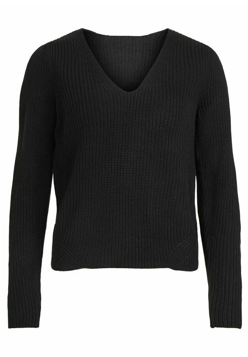 VILA Stickad tröja - black