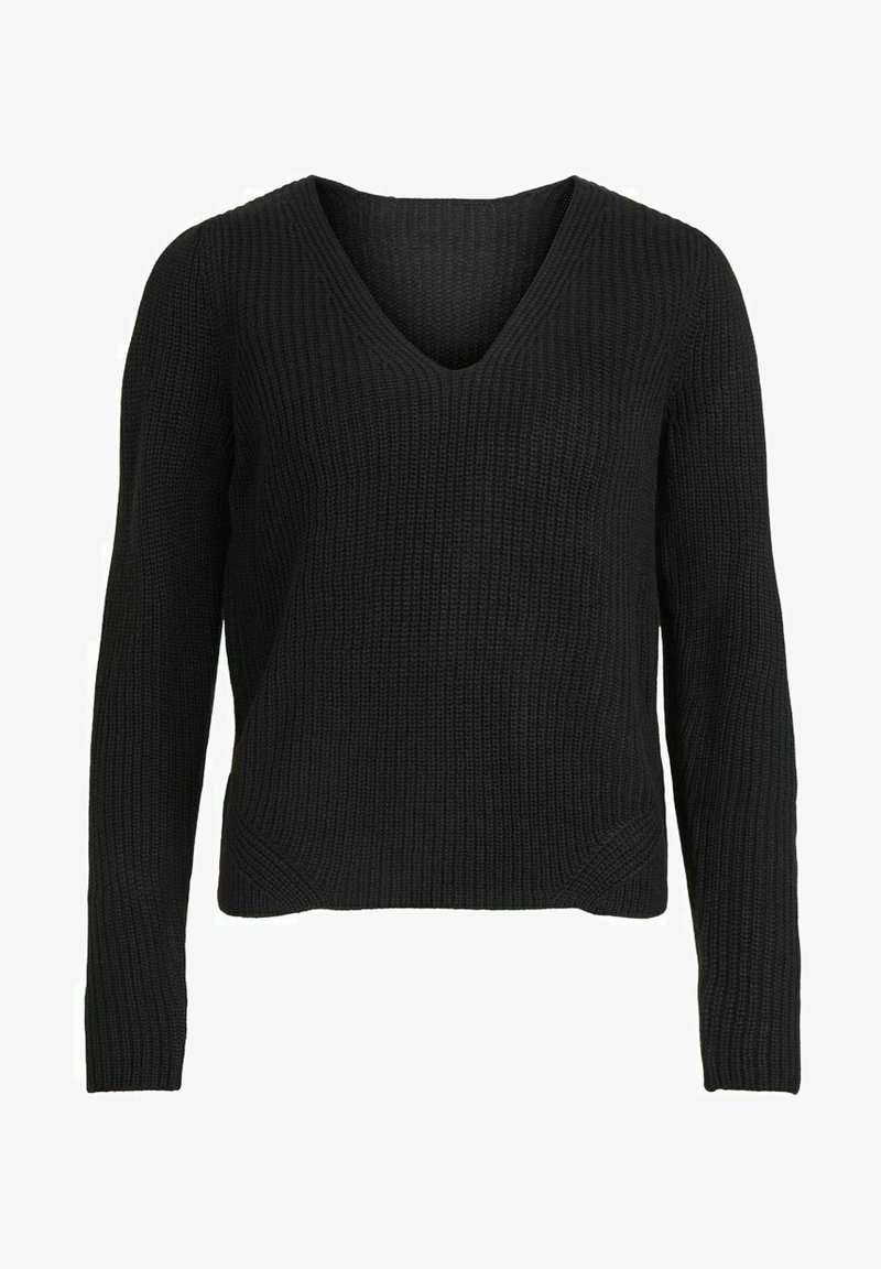 VILA Stickad tröja - black