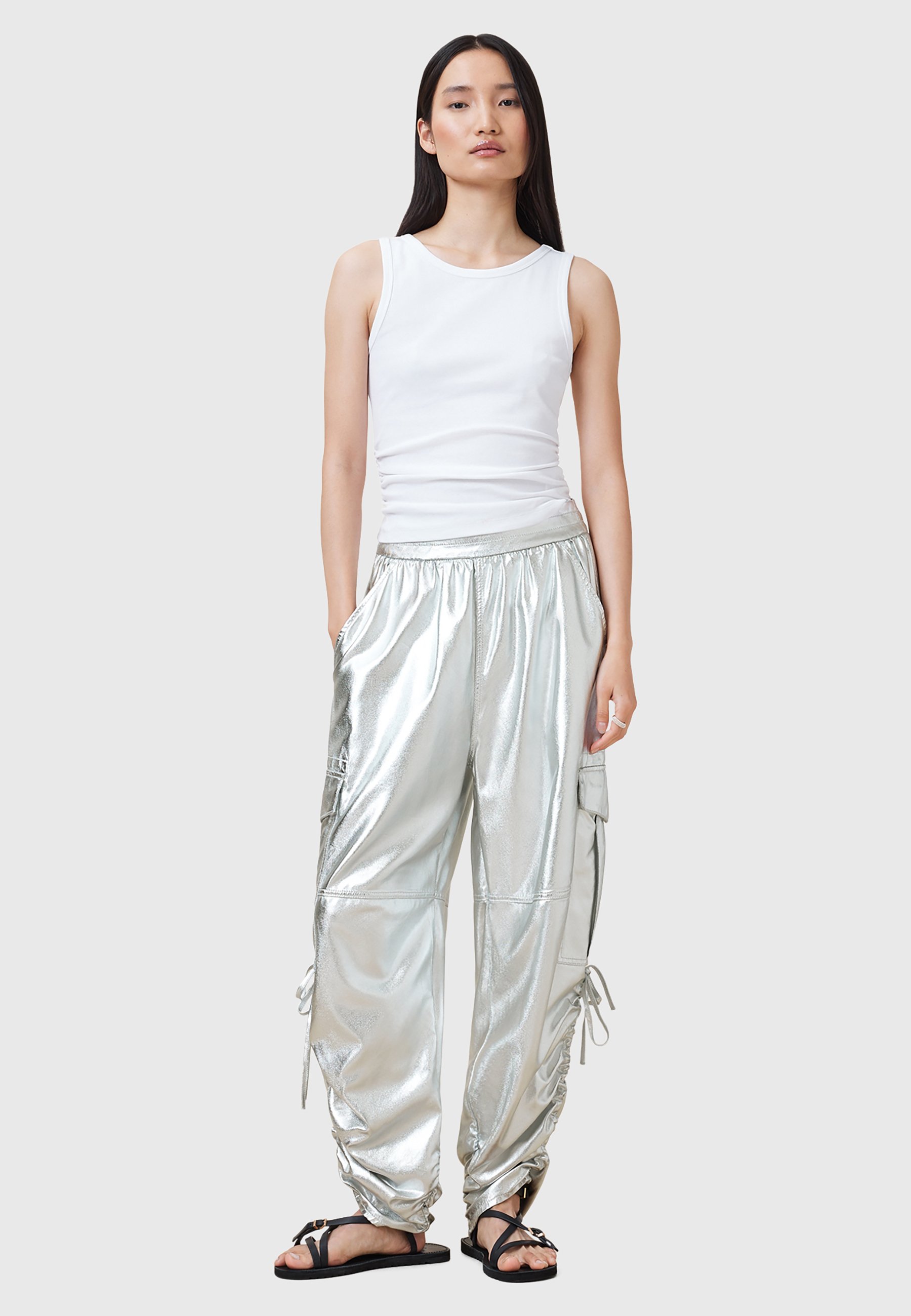 AllSaints KAYE TROUSER - Cargo trousers - silver-coloured