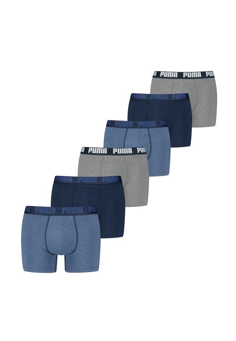 Muški set bokserice sadrži pet pari u plavoj, tamnoplavoj i sivoj boji. Mekana mješavina pamuka, s elastičnom trakom koja prikazuje "PUMA" logotip.