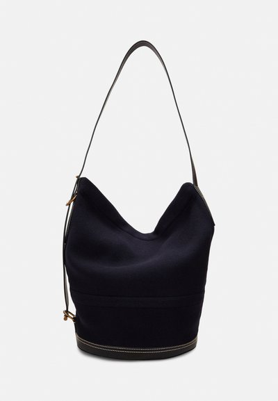 Polo Ralph Lauren Leather Trim Flannel Sling Bucket Bag - Torbica - navy