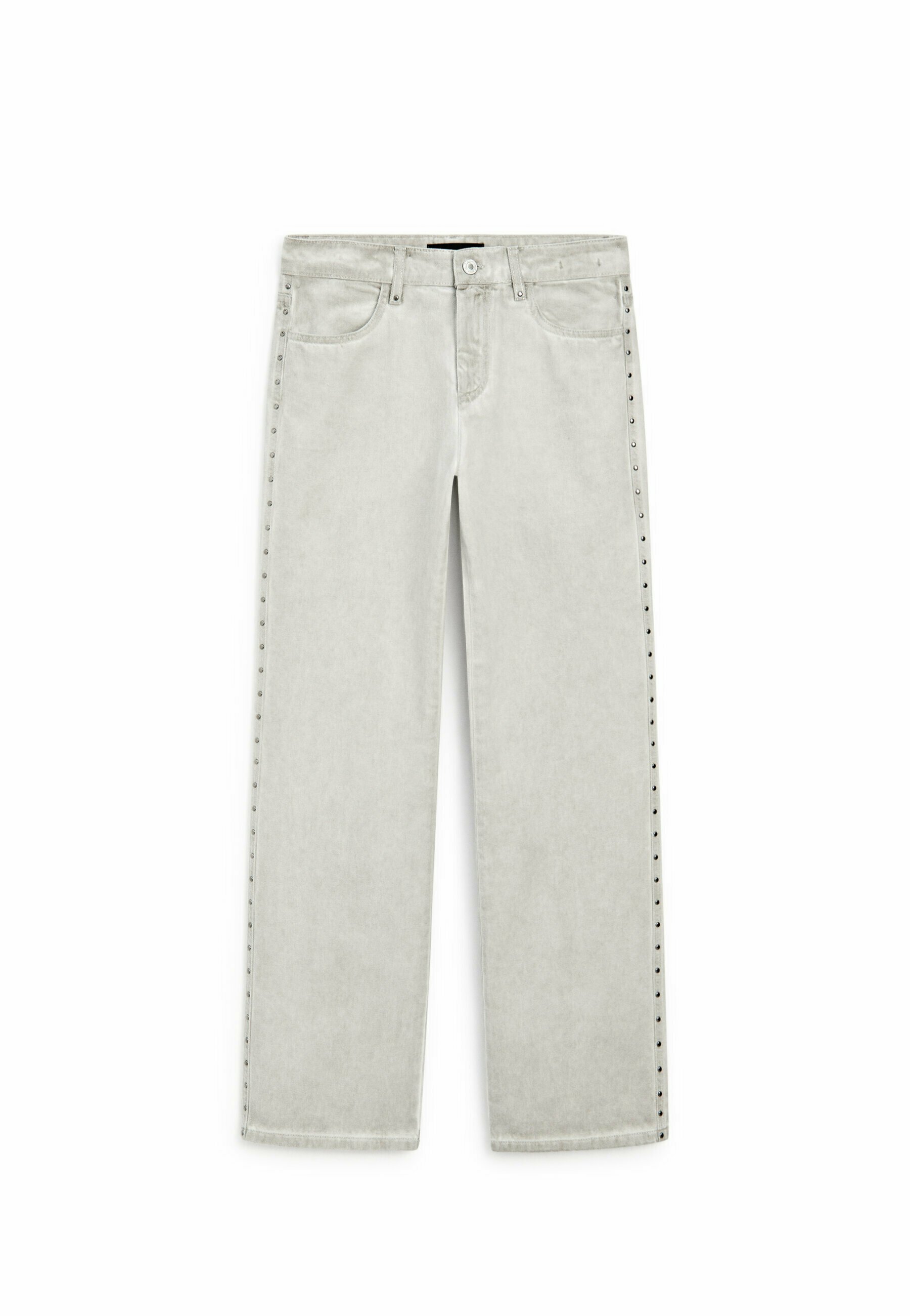 ★ Massimo Dutti★ Straight leg striped denim effect pants Massimo Dutti Straight Fit High-Waist Striped Jeans - ShopStyle