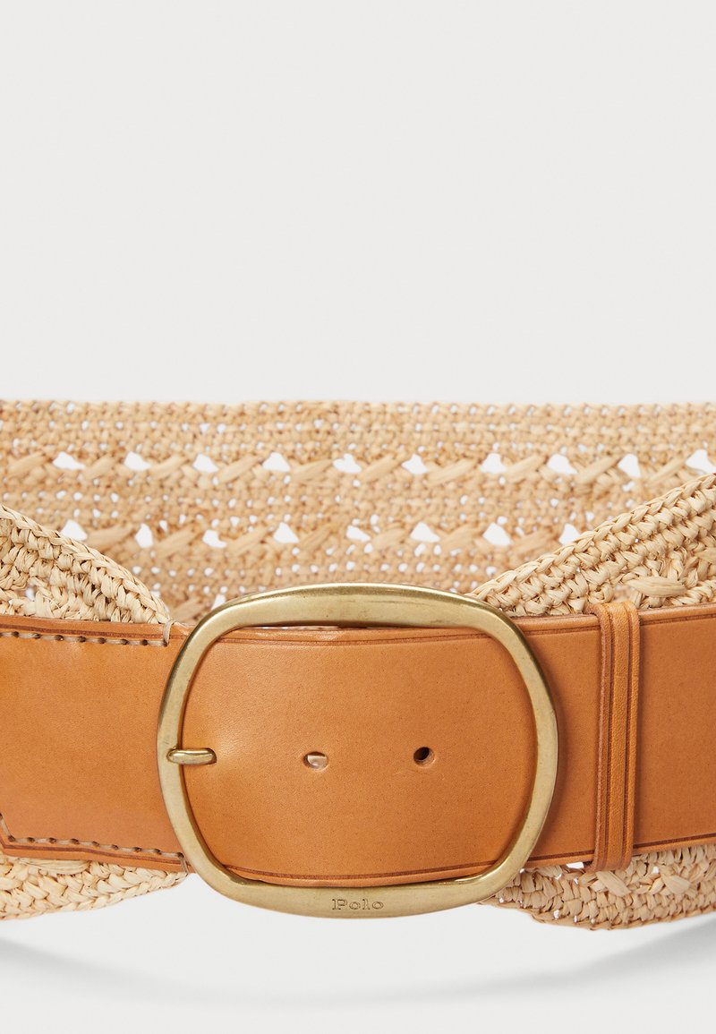 Polo Ralph Lauren WIDE RAFFIA LEATHER BELT - Waist belt  display picture 3