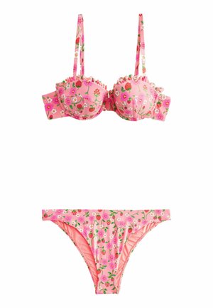 HIGH LEG   - REGULAR FIT SET - Bikini - pink ditsy floral