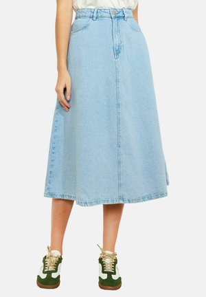 MIDI - Falda acampanada - blue bleached