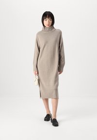 GANT DETAIL ROLLNECK DRESS - Abito in maglia - warm grey