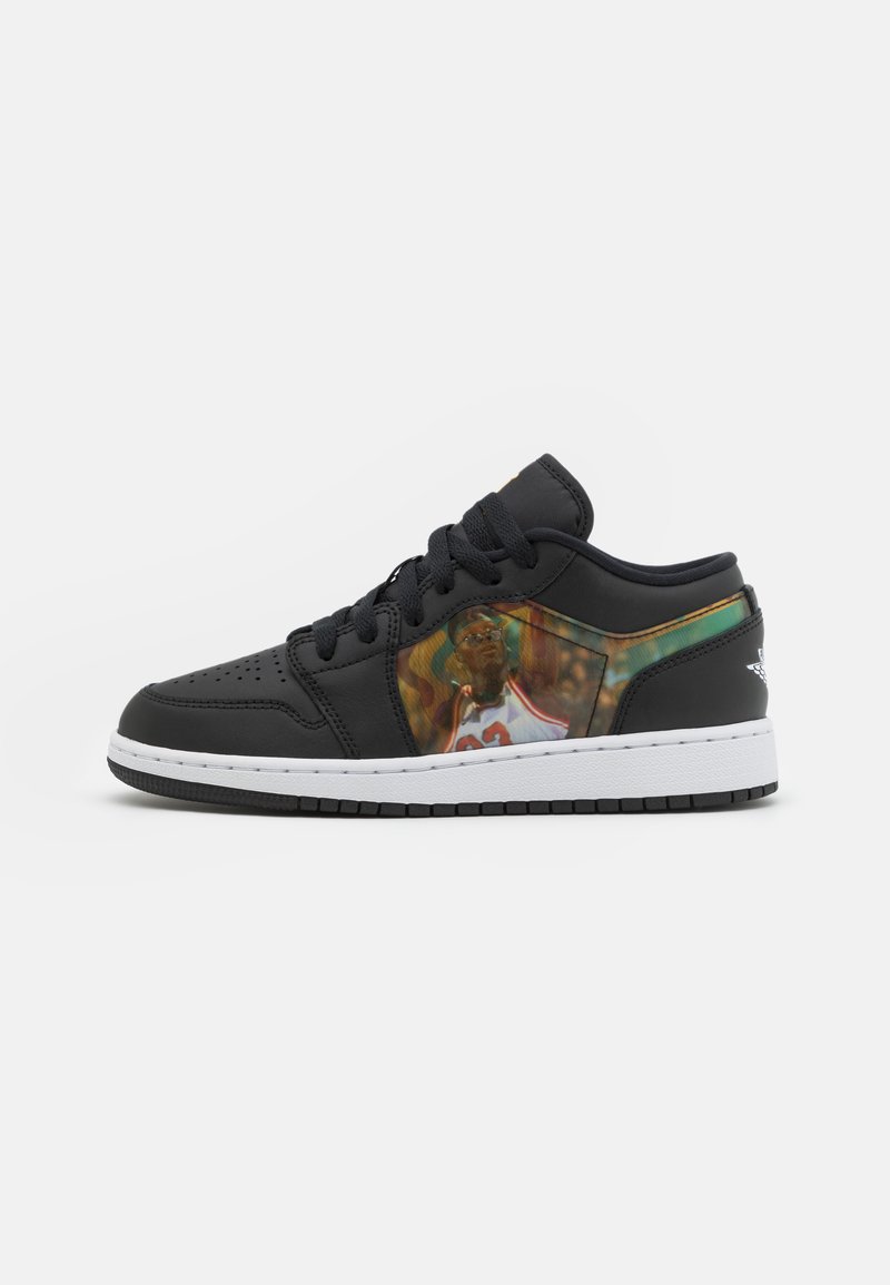 Jordan AIR 1 LOW UNISEX Basketball shoes black/new emerald/taxi