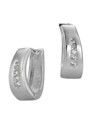 SilberDream CREOLEN OVAL  - Earrings - silber weiß farben